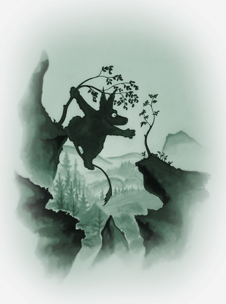 Klättrande skrymt, illustration till barnbok